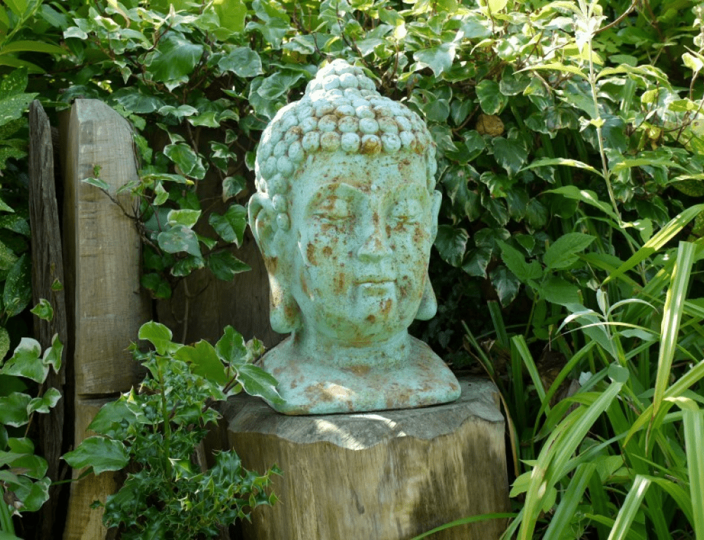 Tête de Bouddha avec finition vieillie