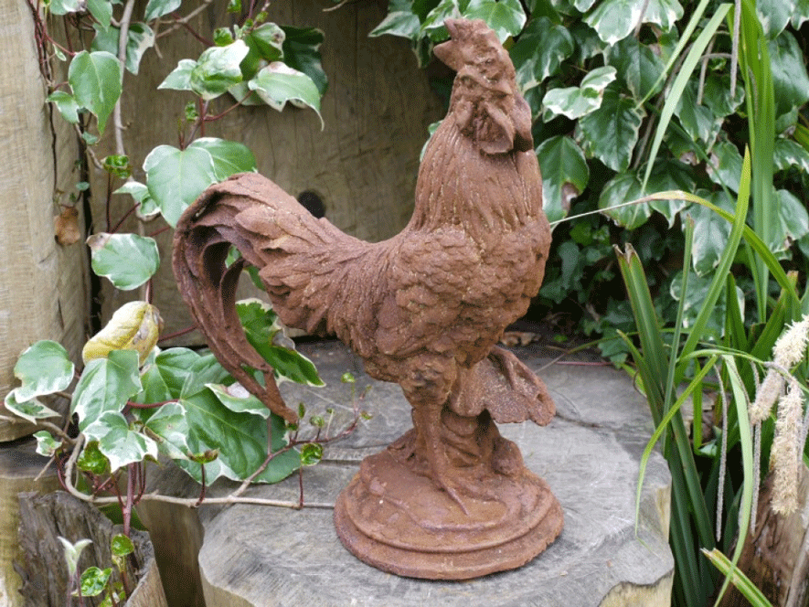 Coq décoratif en fonte hauteur : 40 cm