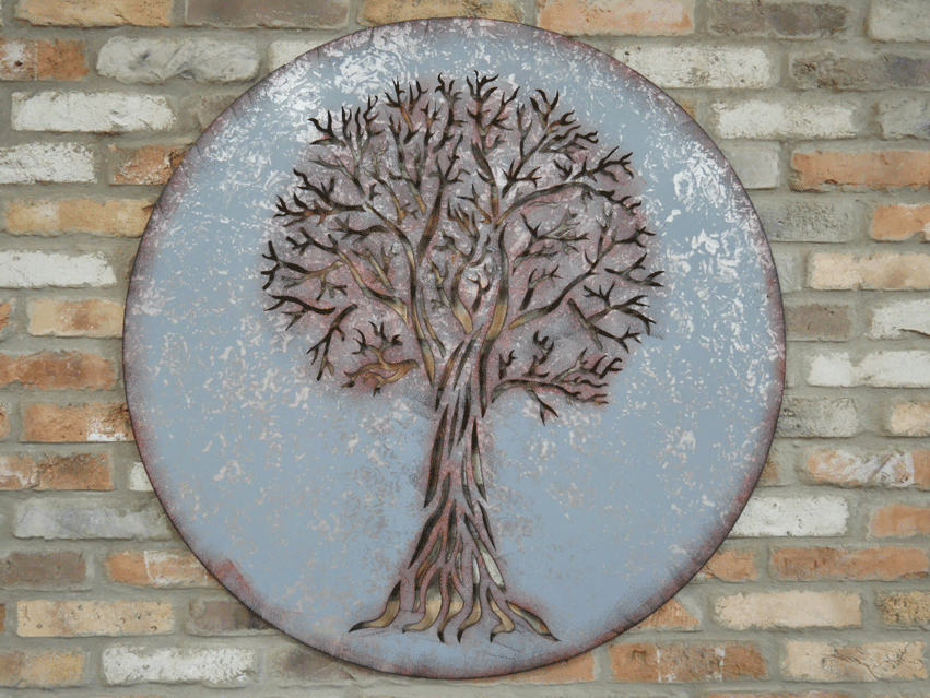 Décoration murale en métal motif arbre