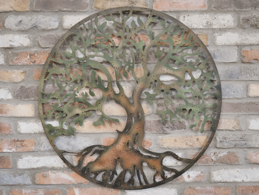 Décoration murale ronde avec motif arbre