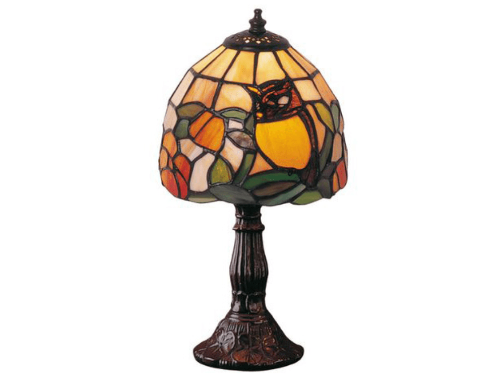 Petite lampe style Tiffany décor hiboux