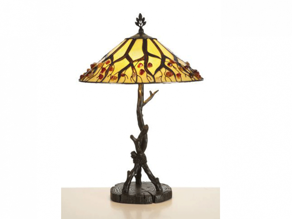 Lampe style Tiffany décor de branchage