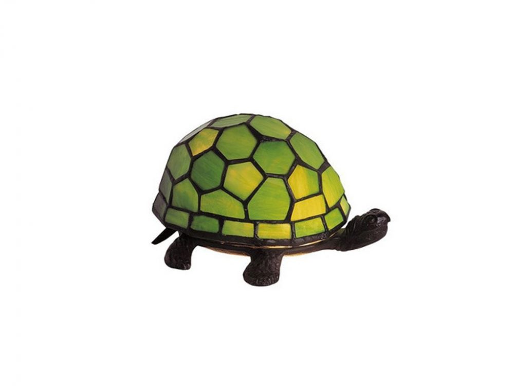 Lampe style Tiffany tortue couleur verte
