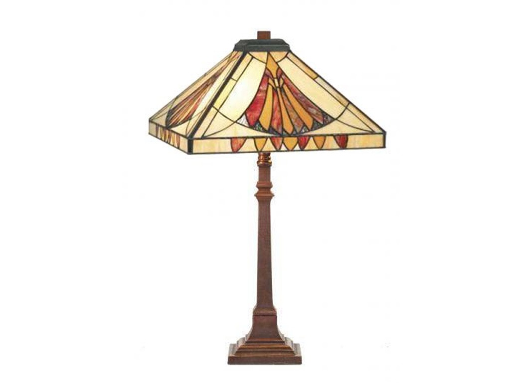 Lampe style Tiffany avec abat-jour carré