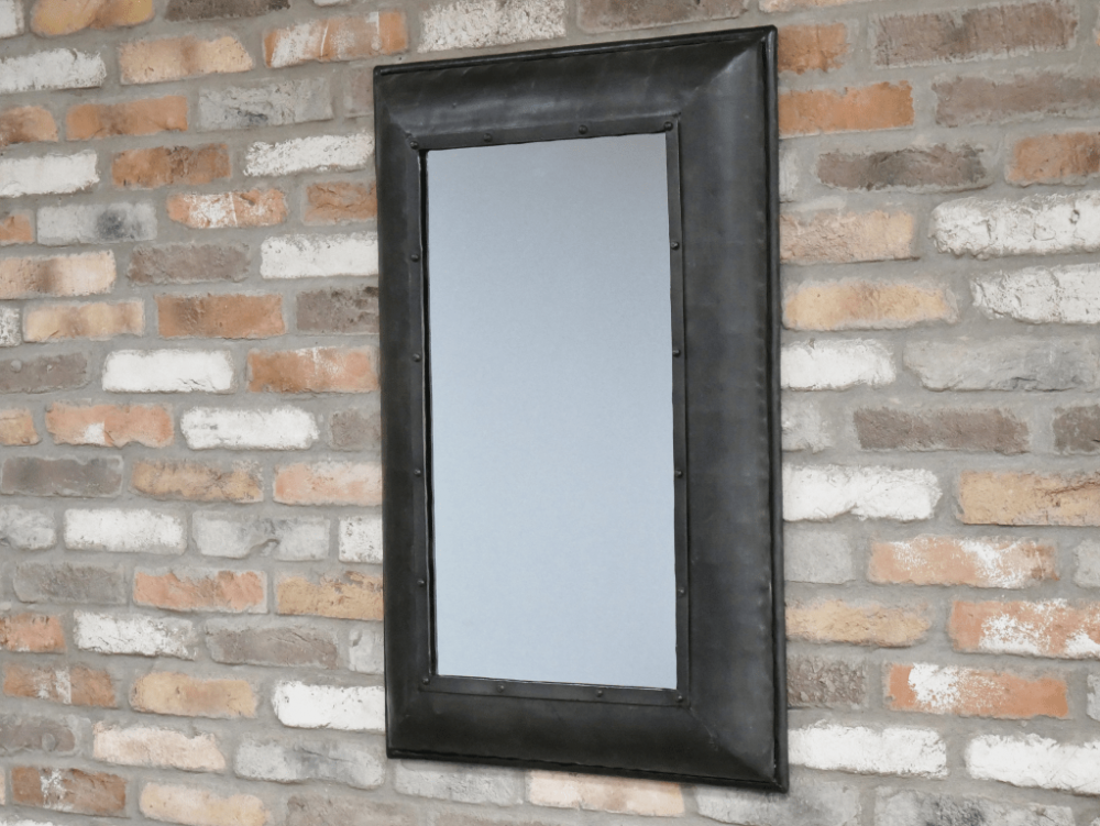 Miroir rectangulaire en métal style indus