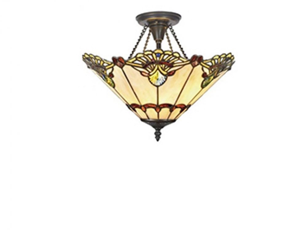 Plafonnier Tiffany esprit Art Nouveau