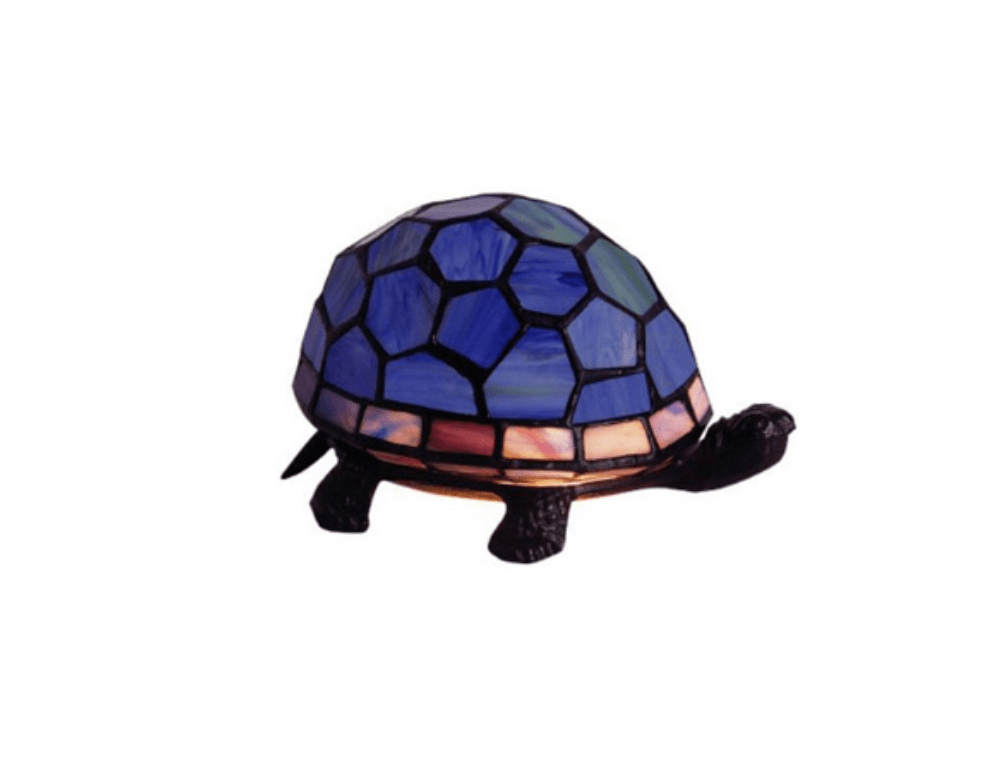 Petite lampe bleue en forme de tortue