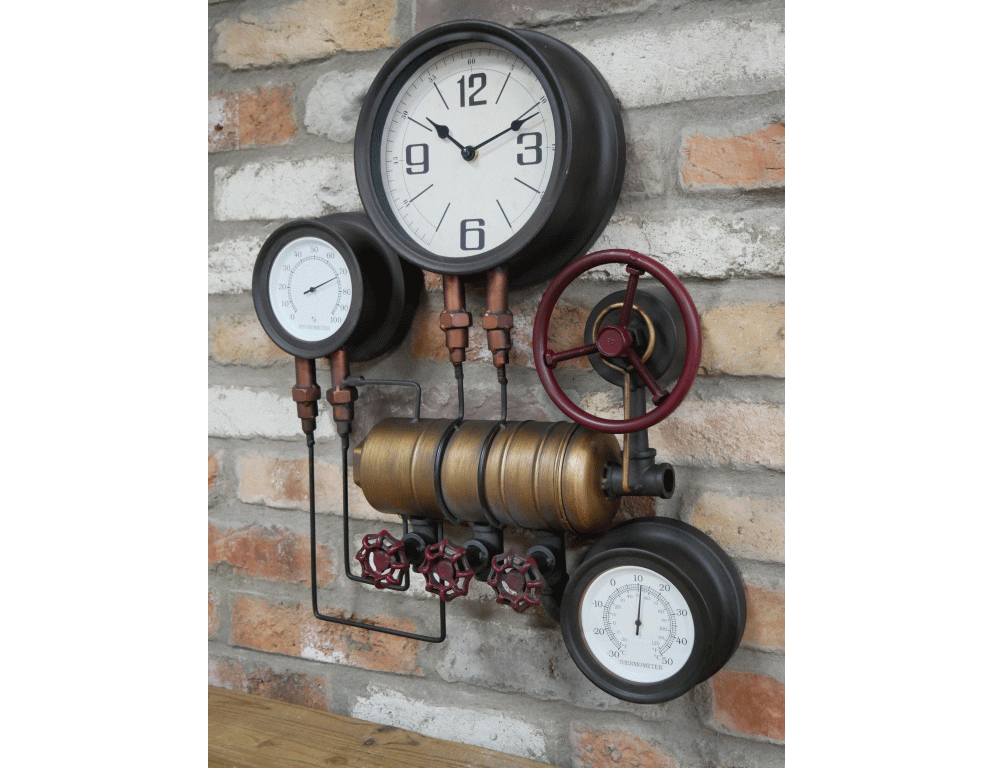 Horloge avec thermomètre et baromètre
