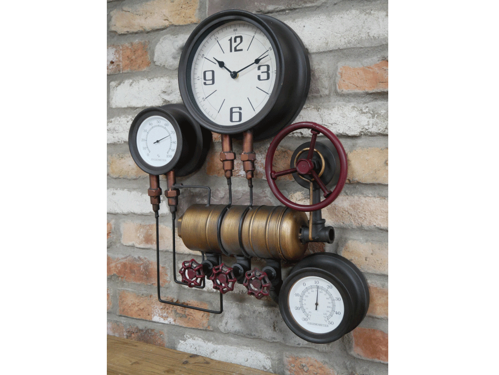 Horloge avec thermomètre et baromètre