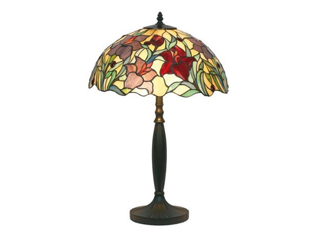 Grande lampe style Tiffany décor floral