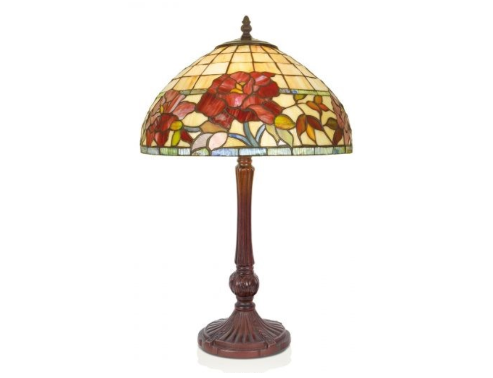 Lampe style Tiffany avec un décor floral