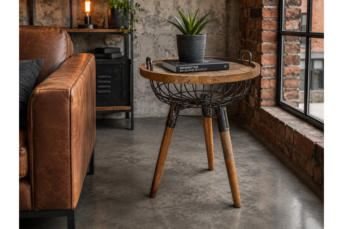 Petite table ronde avec plateau amovible
