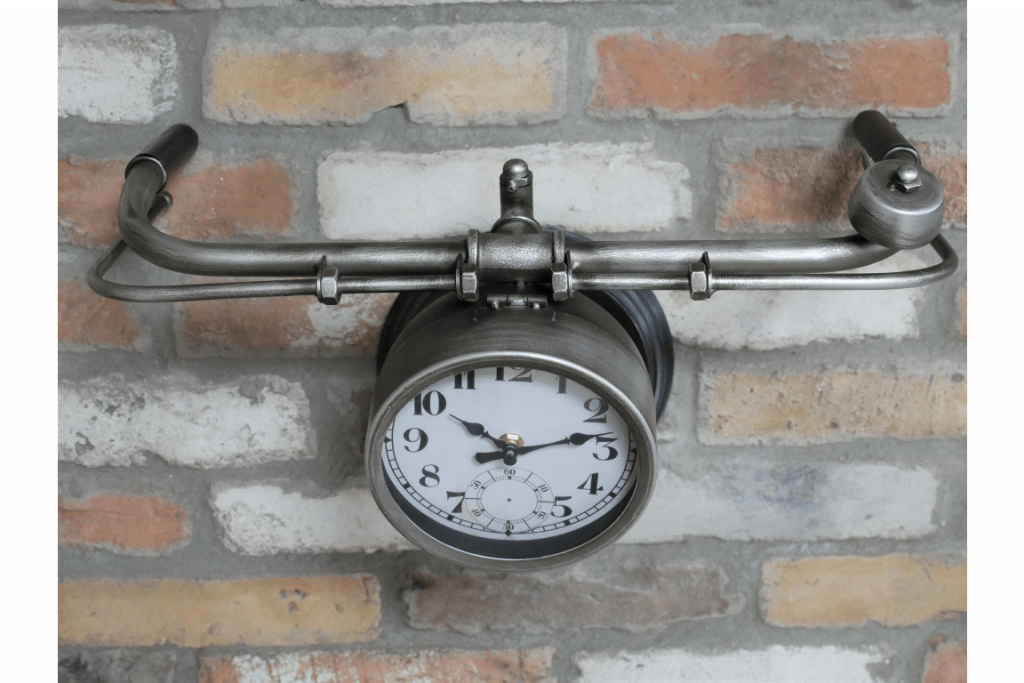 Horloge logée dans la lampe d'un guidon