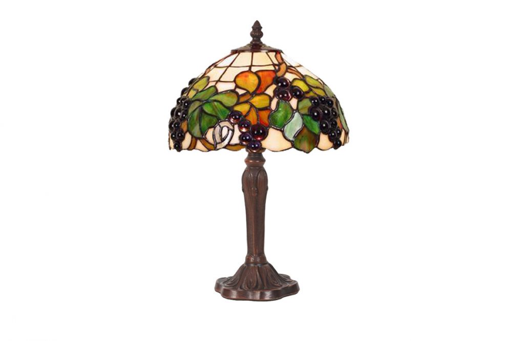 Petite lampe motif de raisins et feuilles