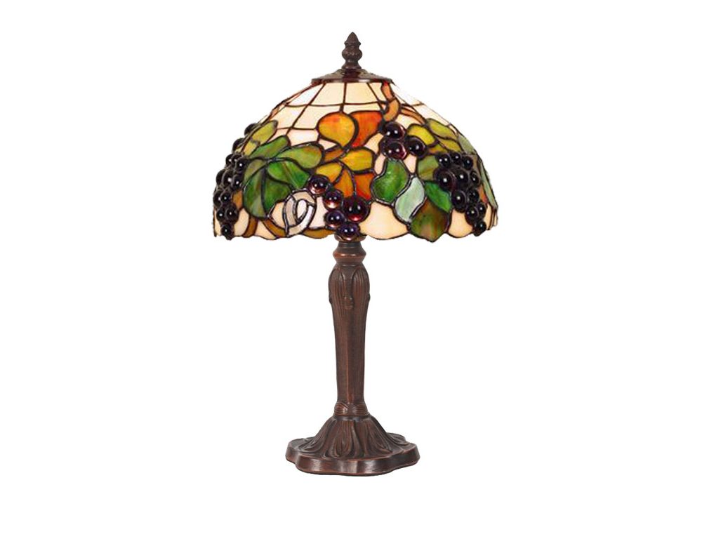 Petite lampe motif de raisins et feuilles