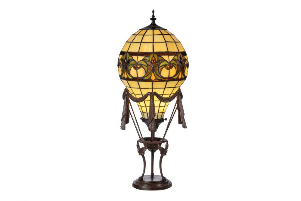 Lampe style Tiffany forme montgolfière