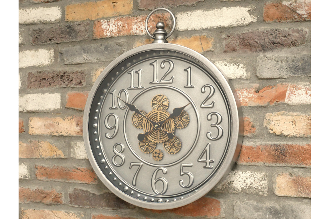 Horloge murale en métal style Gousset