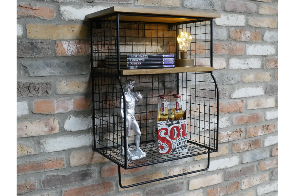 Etagère en manguier massif et métal