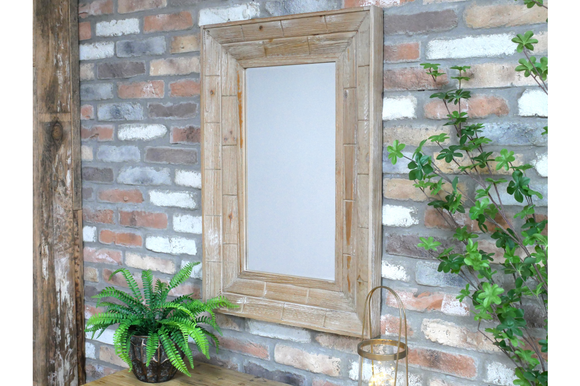 Miroir mural rectangle style rustique