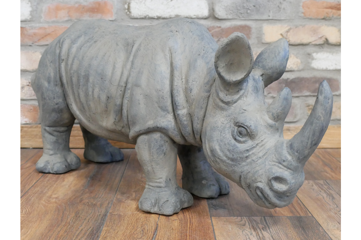 Grande statue animalière d'un rhinocéros