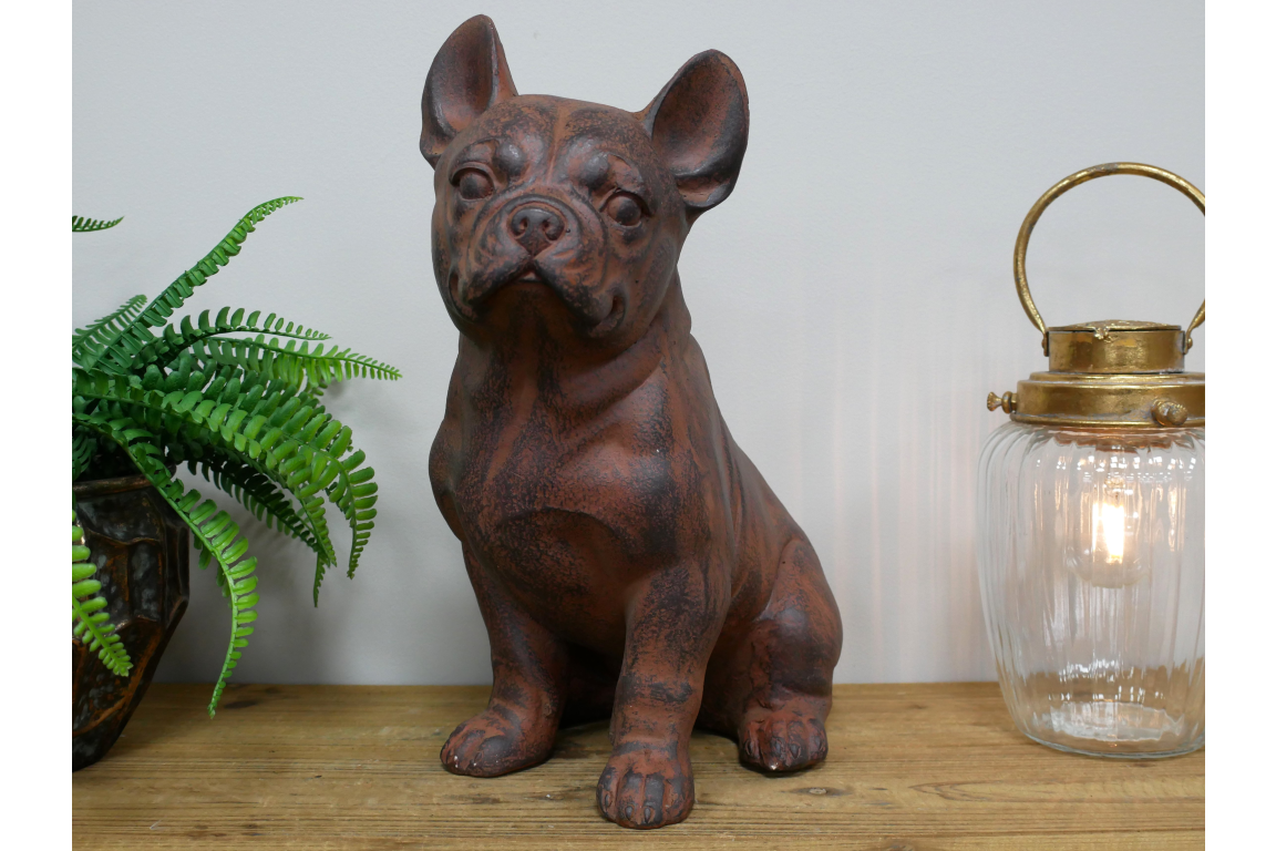 Statue d'un Bouledogue assis en résine